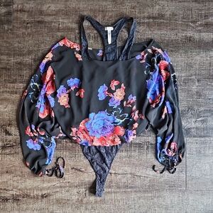 Free People - Floral Black Women's Top